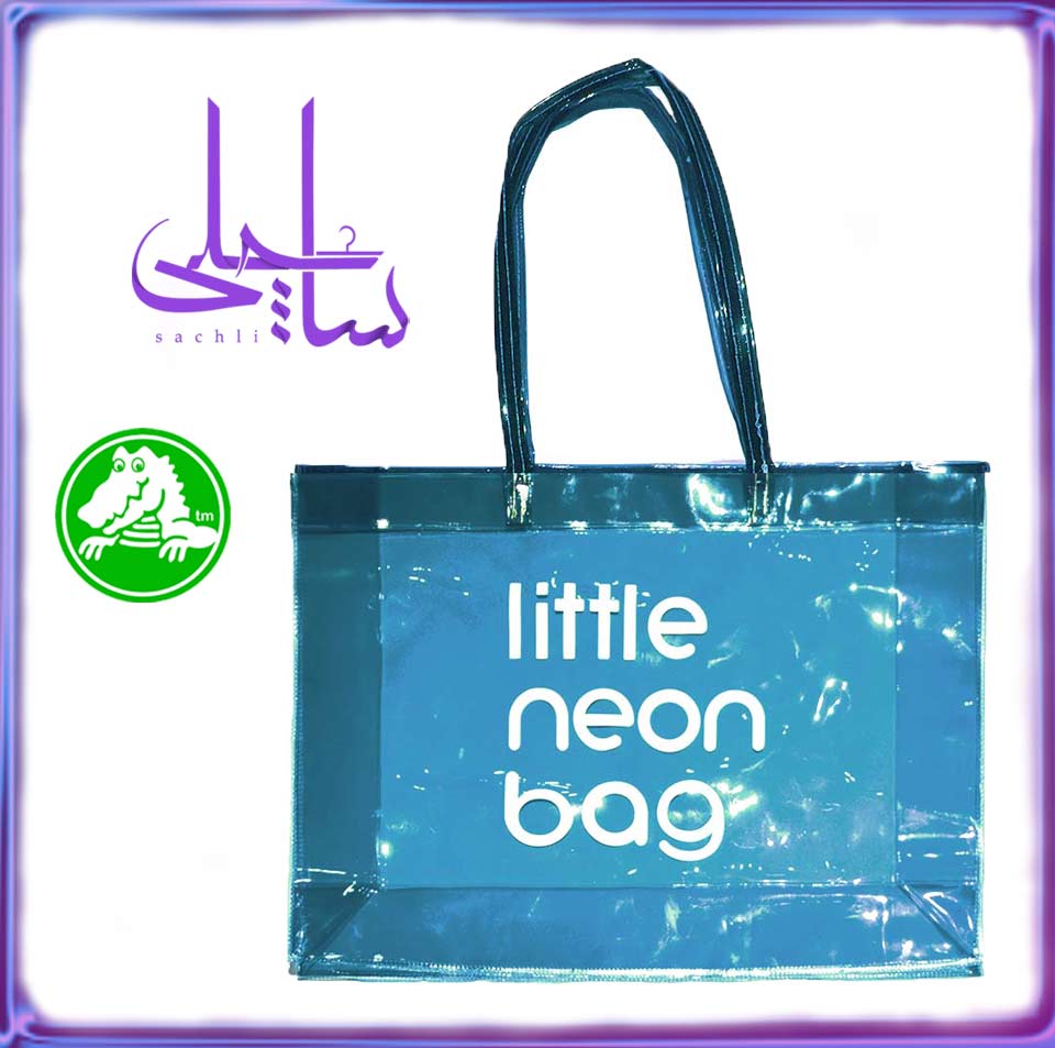 کیف ساحلی طلقی طرح NEON BAG آبی نیلی