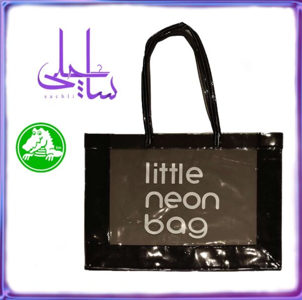 کیف ساحلی طلقی طرح NEON BAG شکلاتی